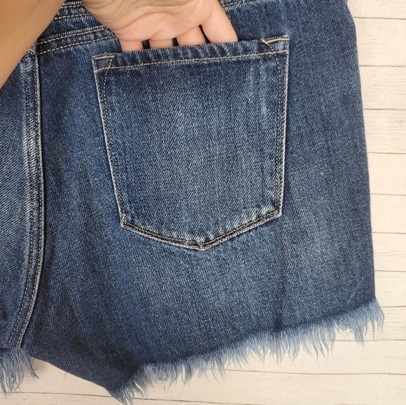 KANCAN FOR MAURICES BUTTON FRONT CUT OFF DISTRESSED JEAN SHORTS, SZ 30 - Picture 7 of 9